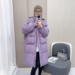 冬季新款羽绒服女中长款加厚保暖大口袋宽松加厚外套冬季袄子新款