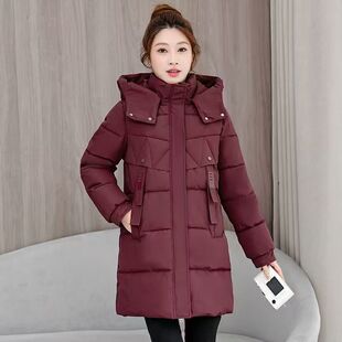 羽绒服2026冬季新款白鸭绒修身女中长款显瘦棉袄子加厚保暖外套