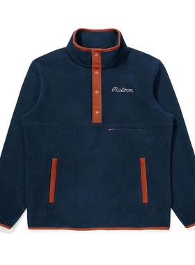 代购MALBON GOLF男士运动夹克保暖防风轻便透气深蓝色混纺面料