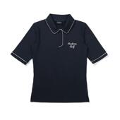 透气轻盈速干吸湿深蓝色竖条纹 GOLF女士高尔夫POLO衫 代购 MALBON