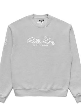 代购MALBON GOLF男士卫衣保暖舒适透气日常穿着灰色棉质长袖圆领