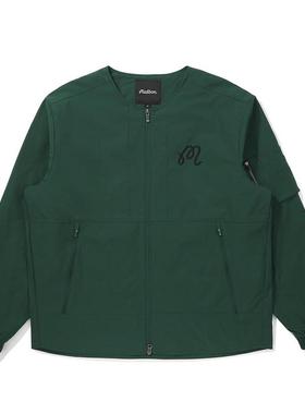 代购MALBON GOLF男士运动夹克防风轻便多口袋透气绿色聚酯纤维