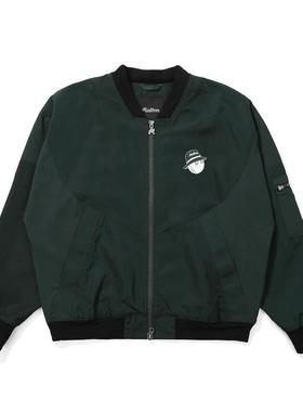 代购MALBON GOLF女士夹克防风保暖轻便透气深绿色聚酯纤维