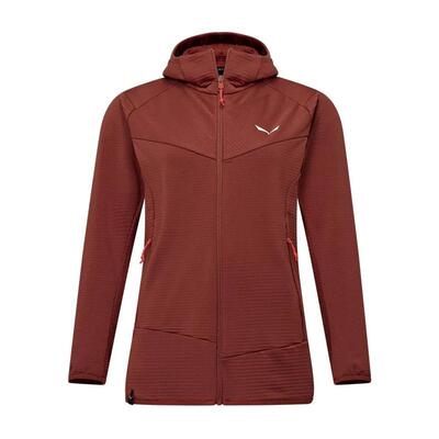 代购Salewa女士抓绒衣保暖快干防风户外夹克连帽长袖保暖上衣