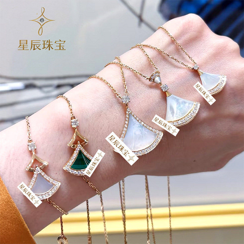 明星同款小扇子项链女18K不掉色