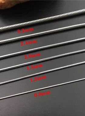 时尚个性圆蛇链无吊坠钛钢裸链条单链子气质蛇骨长项链百搭配饰品