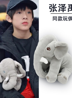 张泽禹同款玩偶周边公仔小灰象毛绒玩具网红嘟嘟陪睡棉花娃娃情侣