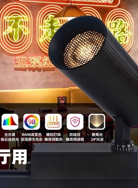 蜂窝网防炫目射灯餐厅餐饮20瓦火锅烧烤店2700K3500K暖光轨道射灯
