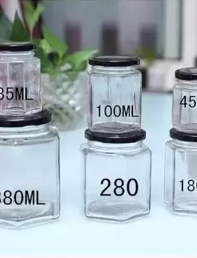 玻璃瓶罐头瓶酱菜瓶蜂蜜瓶果酱瓶含盖子180ml 280ml380xo酱料