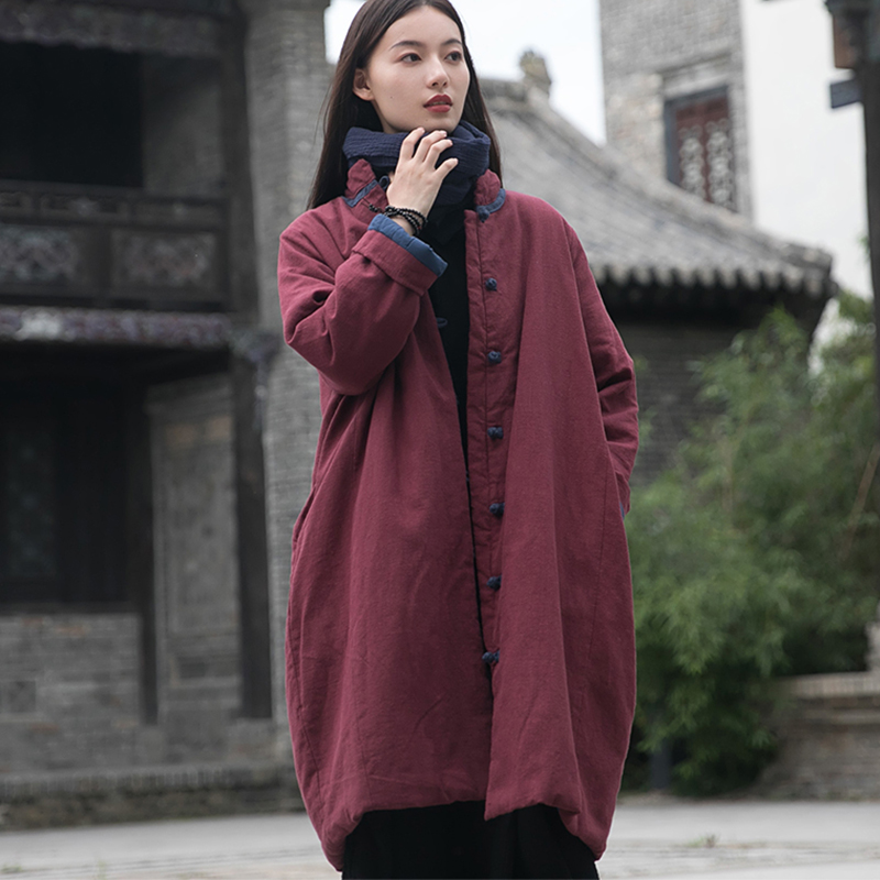 复古中式盘扣加厚禅修改良风棉服