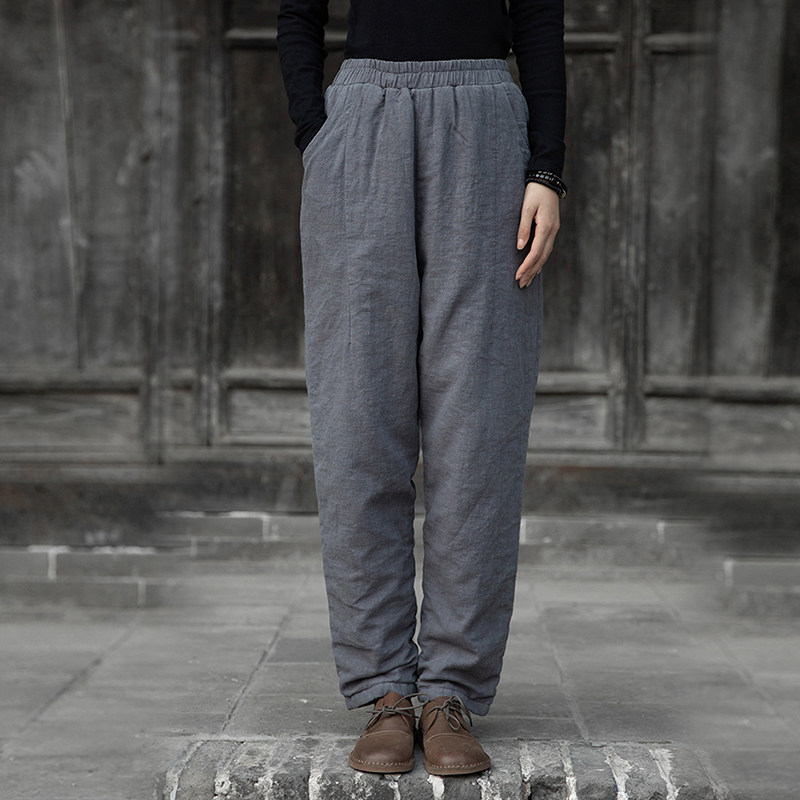 棉麻高腰休闲棉裤女冬外穿亚麻加厚保暖夹棉手工中式直筒长裤茶服,女装/女士精品,棉裤/羽绒裤,淘宝优惠券,粉丝福利购,淘宝优惠卷