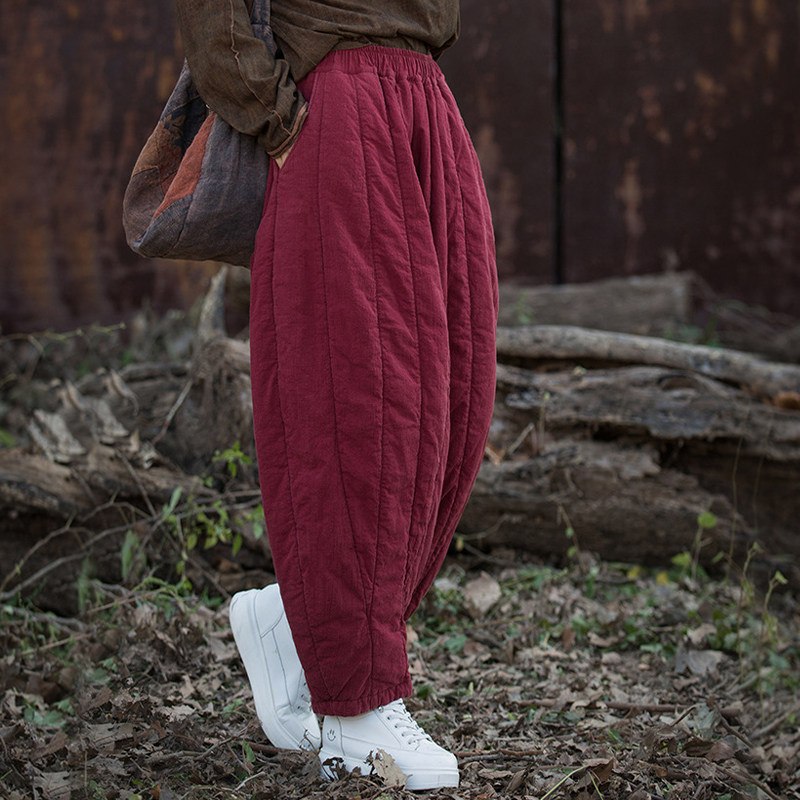 加厚夹棉灯笼裤休闲萝卜裤宽松复古民族风棉麻裤中式棉裤女冬外穿,女装/女士精品,棉裤/羽绒裤,淘宝优惠券,粉丝福利购,淘宝优惠卷