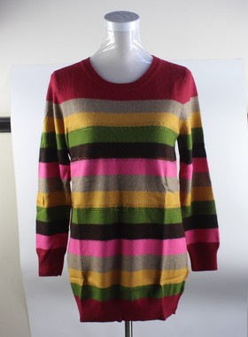 2023秋冬新款开开羊毛衫女装F86163中长款圆领毛衣清仓特价