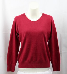 专柜正品开开羊毛衫F6316纯色V领打底毛衣2024新款女装套头百搭款