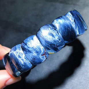 牛仔蓝彼得石手排全蓝地球纹暴风雨宝石虎睛玉手牌男女硅化手链