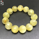 维纳斯发晶手串天然水晶巴西金发晶手链男女钛晶满密顺发晶黄发晶