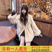 在逃公主 外套冬 整貂年轻款 全抽南瓜袖 貂皮大衣女水貂皮草中长款