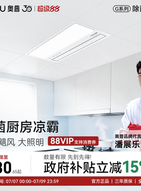 奥普厨房凉霸厨房照明二合一集成吊顶吹风扇厨房冷风机凉霸LC201A