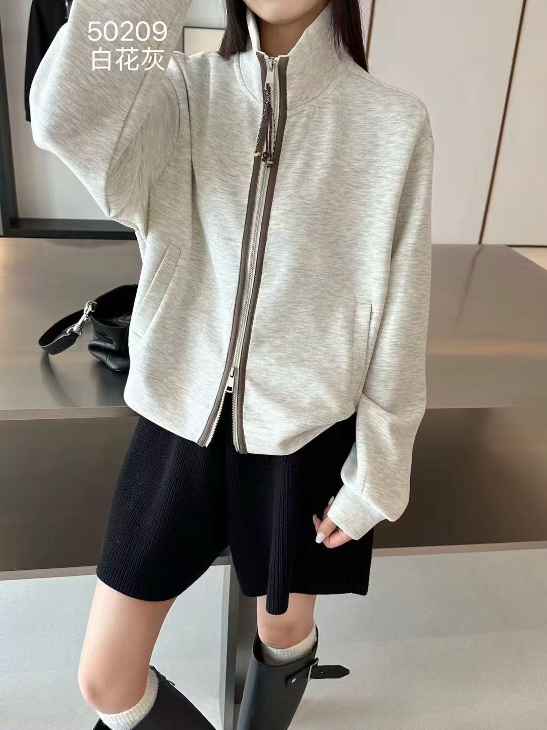 欧洲站2026秋季新韩版时尚立领宽松显瘦百搭拉链长袖卫衣外套女