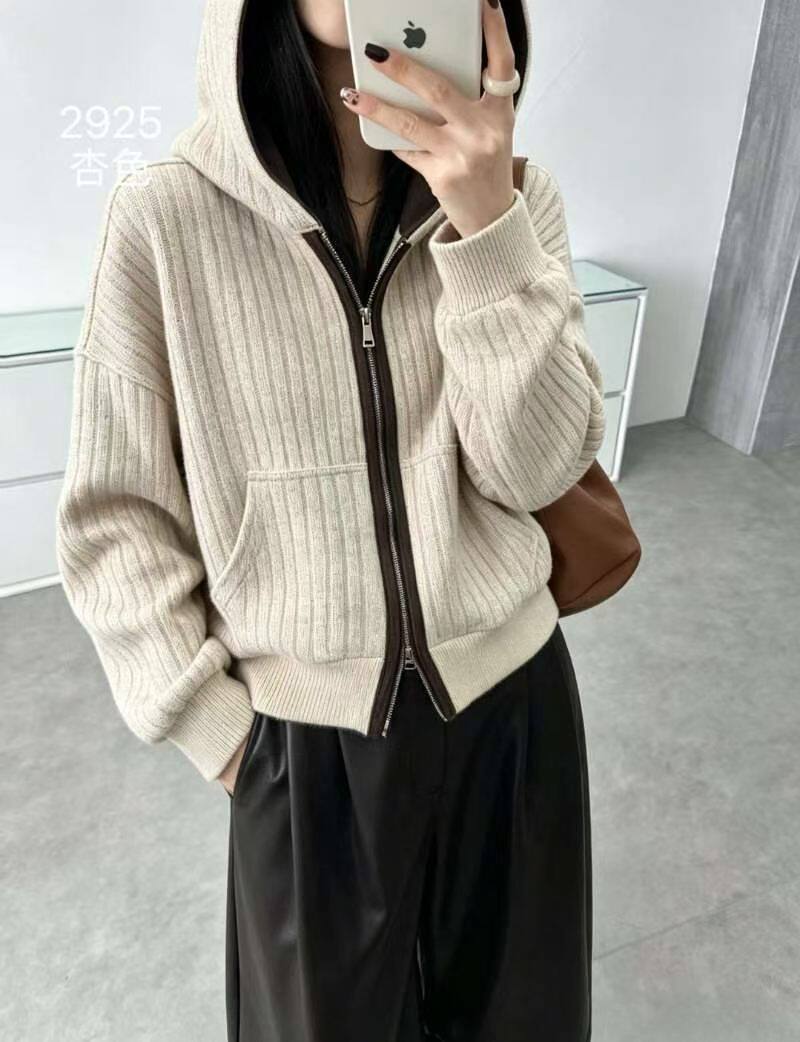 欧洲站2026秋季新韩版时尚连帽宽松显瘦百搭长袖拉链卫衣外套女