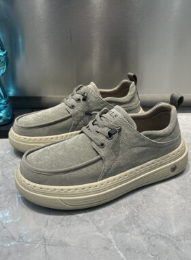 欧洲站男鞋2026年夏季新款布面透气百搭男士布鞋一脚蹬驾车休闲鞋