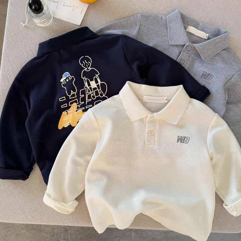 男童POLO衫2025春秋新款1岁宝宝洋气长袖T恤婴儿秋装打底衫上衣潮,童装/婴儿装/亲子装,儿童POLO衫,淘宝优惠券,粉丝福利购,淘宝优惠卷