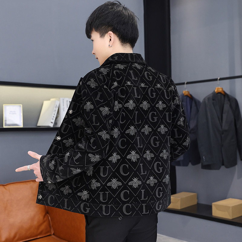 春季男士休闲商务夹克潮流高品质翻领上衣外套XZ313B-1-J,男装夹克,星座310B-3