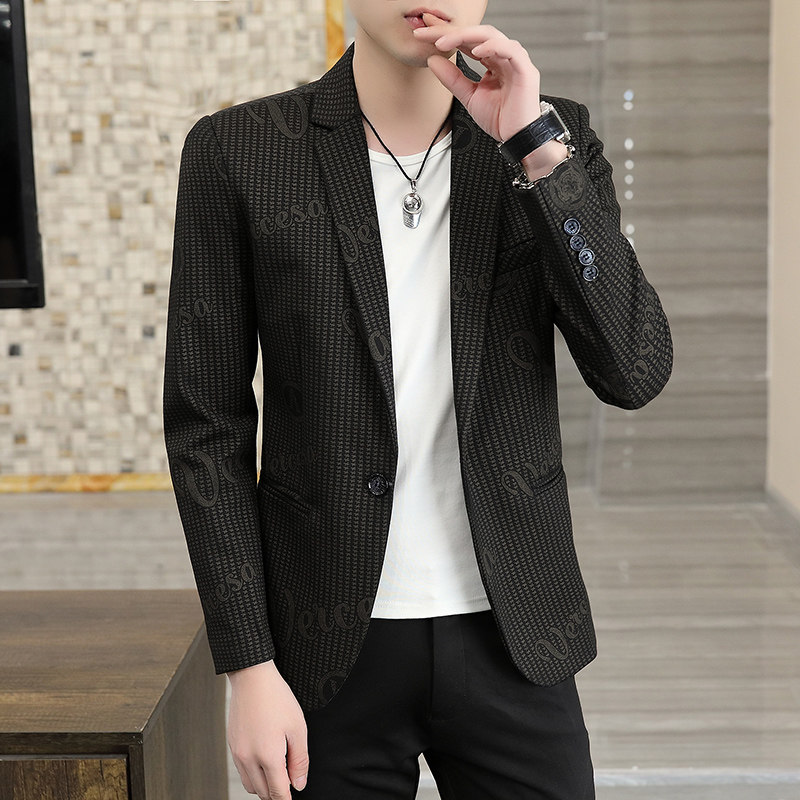 2021秋季西装男时尚休闲百搭韩版小西服外套XZ313B-1-XF8822-P90,男装西服,星座310B-3