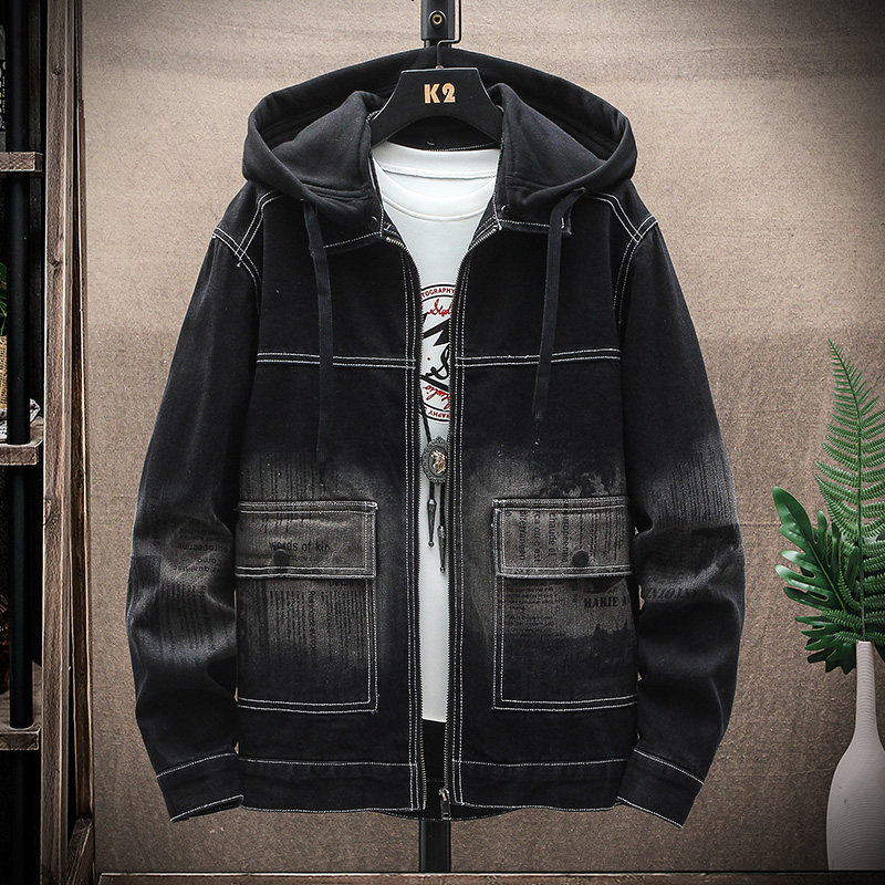 外套男春季高品质时尚休闲连帽牛仔夹克上衣XZ313B-1-NZ950,男装夹克,星座310B-3