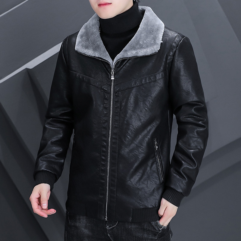 秋冬主推加绒保暖皮衣型男帅气个性皮夹克外套XZ313B-1-A01-P120,男装皮衣,星座310B-3