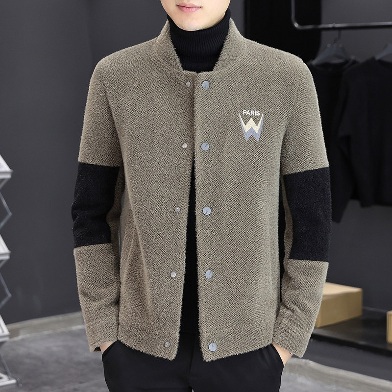 秋冬新品男士短款开衫毛呢潮流休闲夹克外套XZ313B-1M03-P130图片