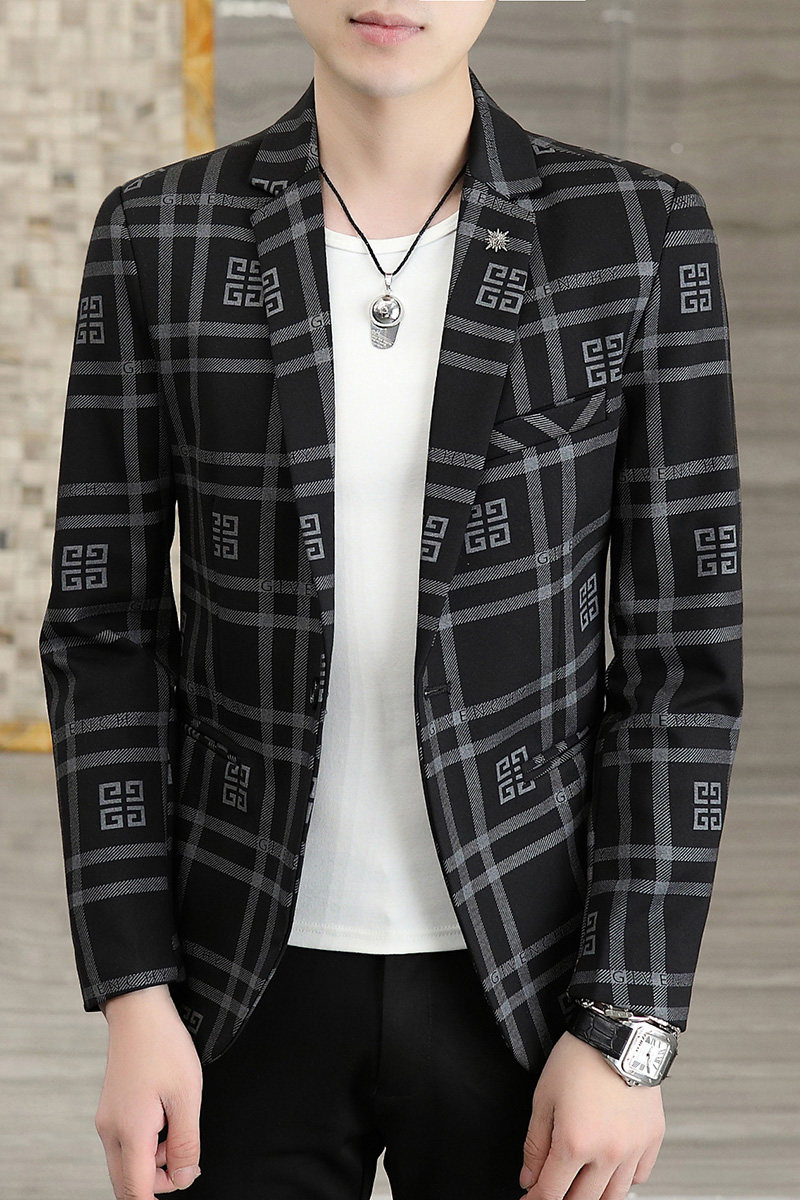 秋季新款西装男时尚帅气百搭韩版小西服外套XZ313B-1-XF8821-P90,男装西服,星座310B-3