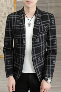秋季新款西装男时尚帅气百搭韩版小西服外套XZ313B-1-XF8821-P90图片