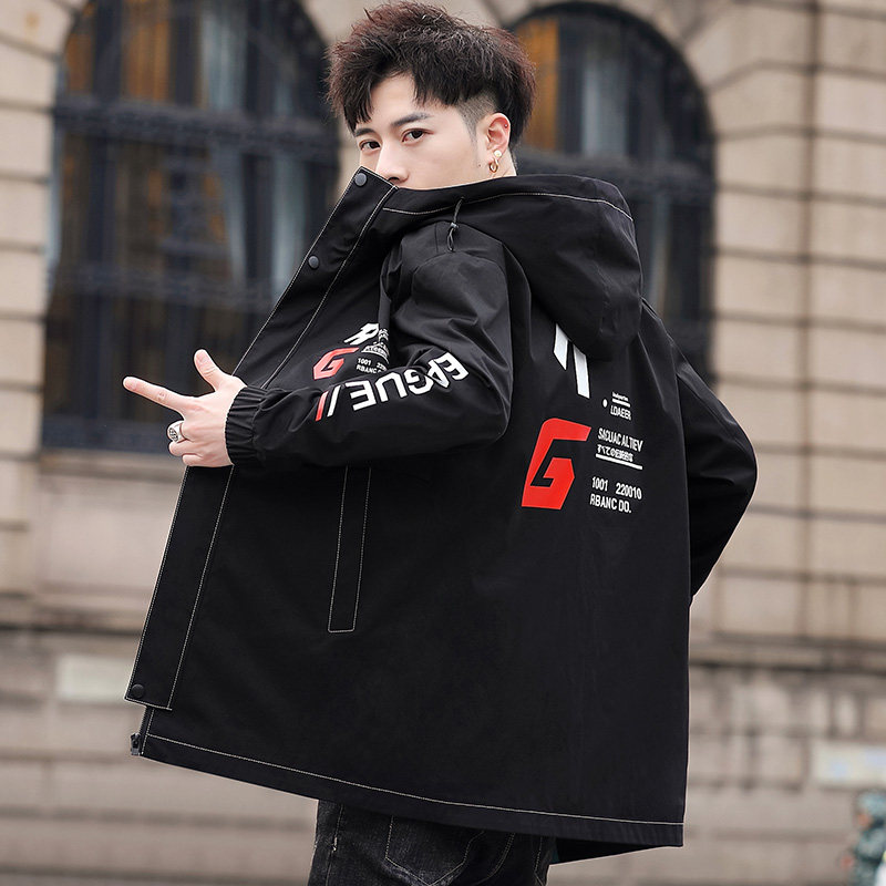 男士中长款连帽时尚休闲夹克外套XZ313B-1-S188-P70,男装夹克,星座310B-3