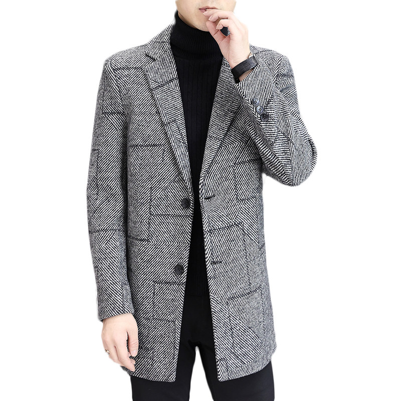 羊毛35%春季新款中长款休闲毛呢外套呢子大衣XZ313B-1M09-P170,男装毛呢大衣,星座310B-3