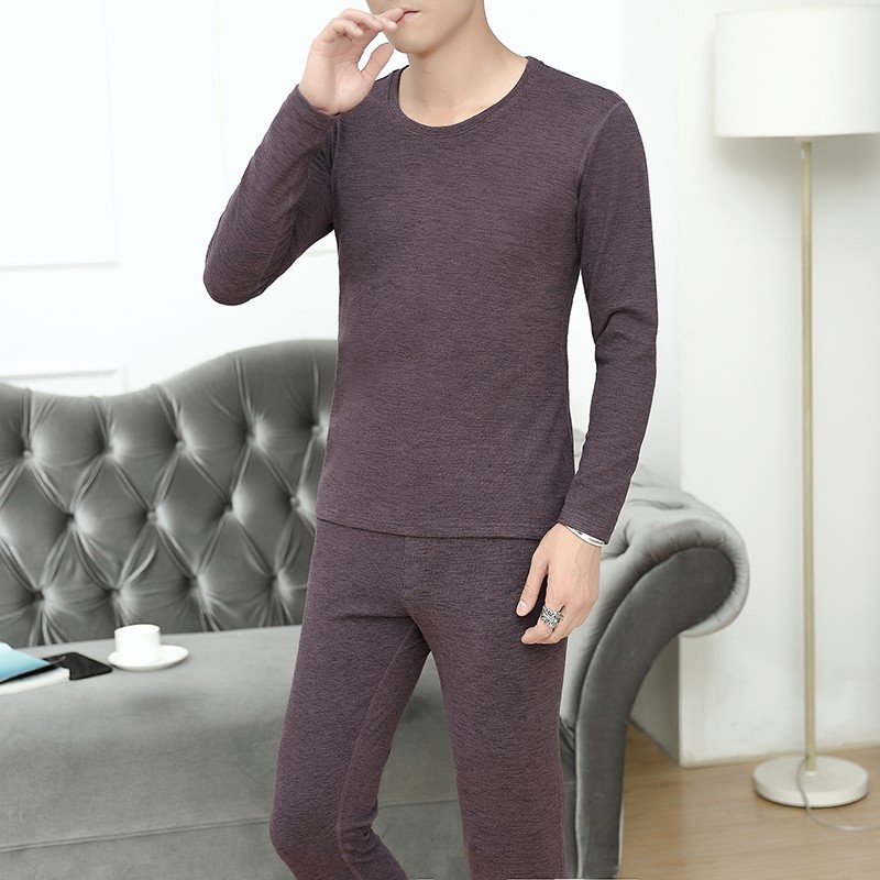 秋冬新款男士休闲精品竖条纹双面绒保暖套装XZ313B-1-T758-P55，男装休闲套装，星座310B-3