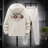 新型面料青年连帽夹克外套休闲运动套装XZ313B-1-TA188，男装休闲套装，星座310B-3