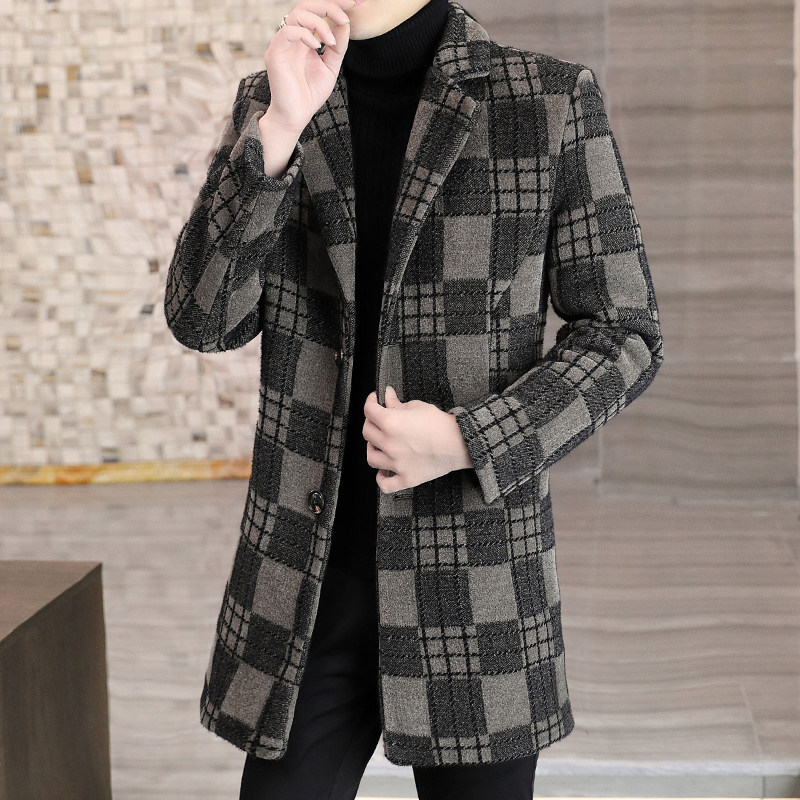 秋冬毛呢大衣男高品质中长款修身外套XZ313B-1-M6688-P190控268,男装毛呢大衣,星座310B-3