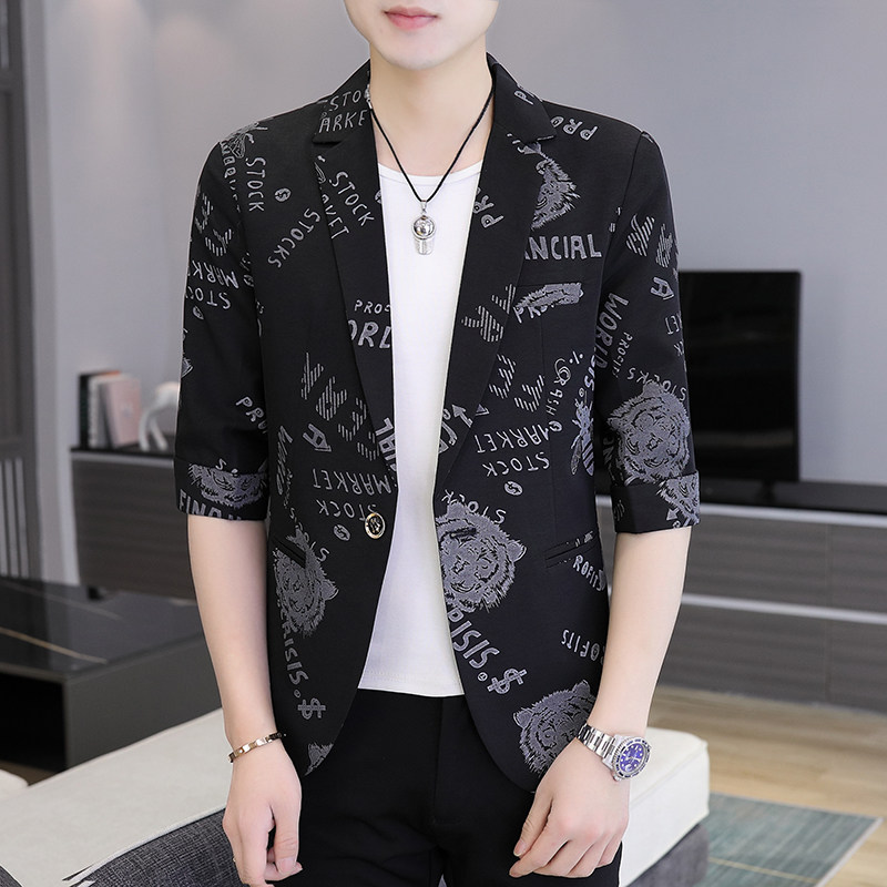 春夏新款西装男士时尚帅气百搭中袖小西服外套XZ313B-1-XF818,男装西服,星座310B-3