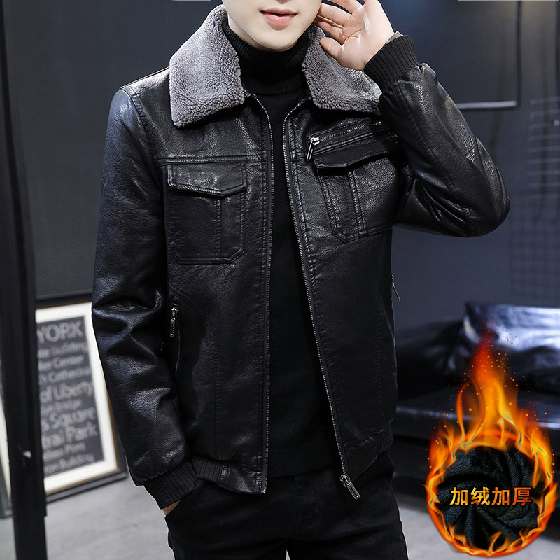 2021冬加绒皮衣青年机车服皮夹克外套男XZ313B-1-PY1902-P120,男装皮衣,星座310B-3