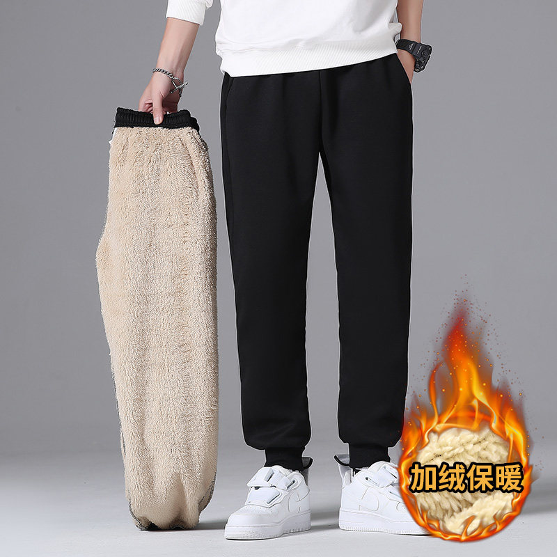 冬季羊羔绒加绒加厚男士休闲裤束脚裤XZ313B-1-K18-P35图片
