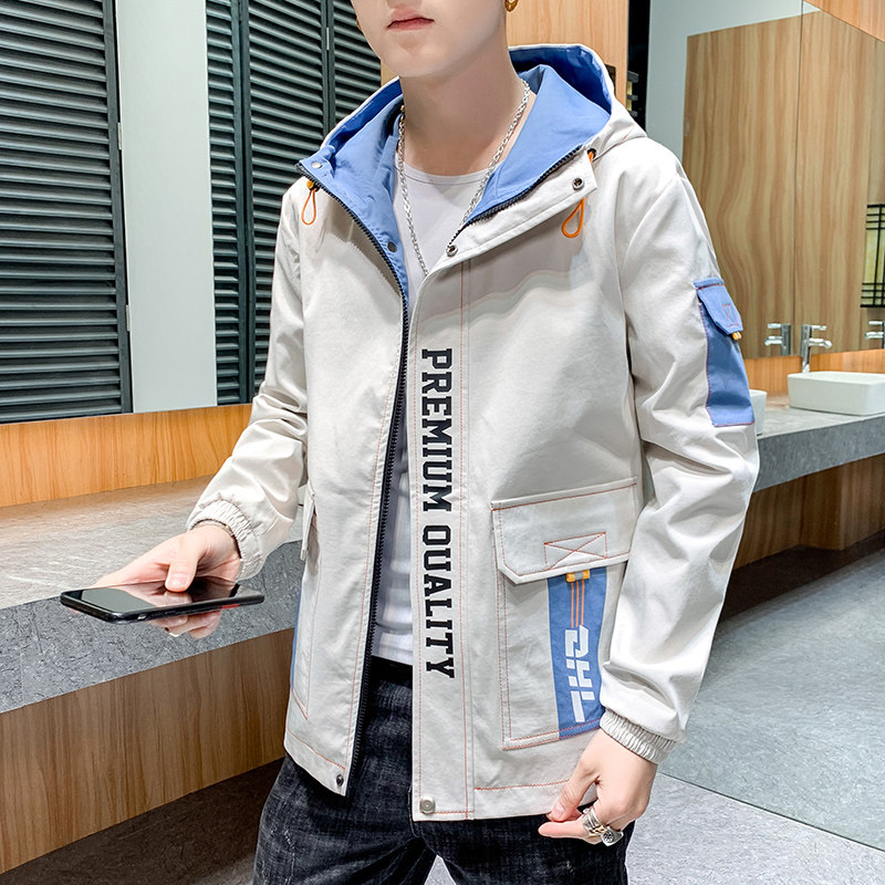夹克男春季新款潮流ins男士连帽工装外套XZ313B-1-J,男装夹克,星座310B-3