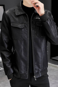 2021冬加绒加厚皮衣青年机车服皮夹克外套XZ313B-1- PY1902-P120图片