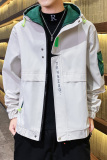 春季新款潮流男士宽松时尚连帽工装夹克外套XZ313B-1J，男装夹克，星座310B-3