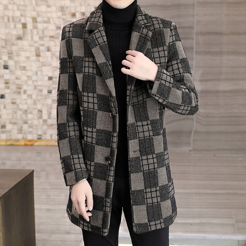 秋冬毛呢大衣男高品质中长款修身外套XZ313B-1-M6688-P190控268,男装毛呢大衣,星座310B-3