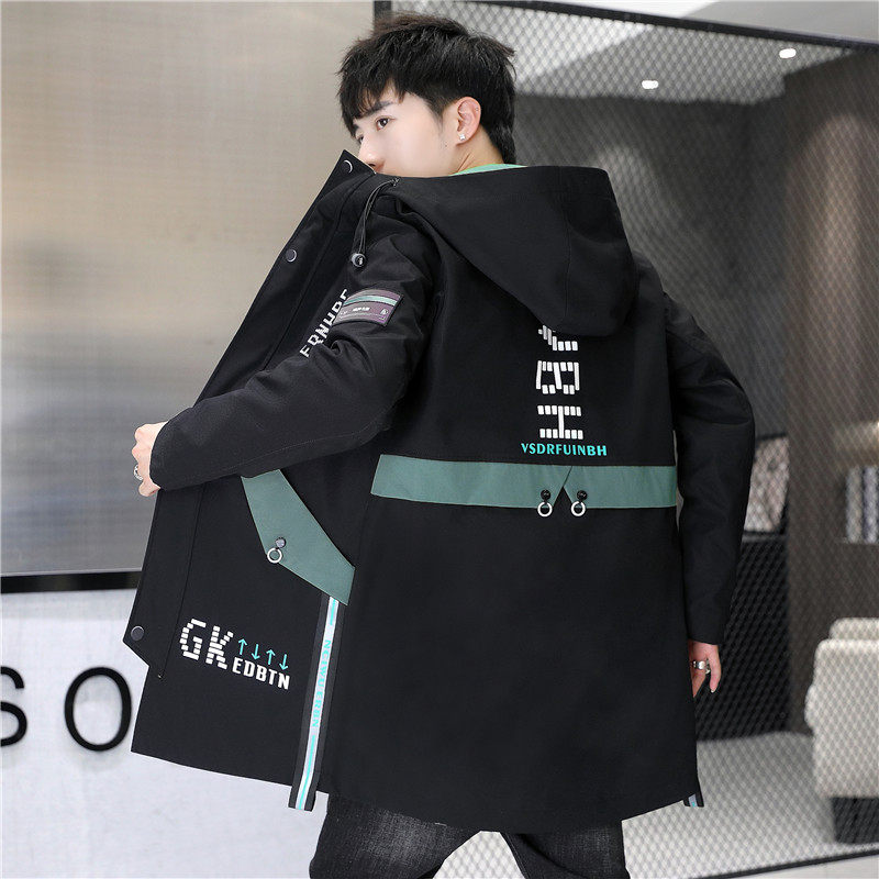 主推新款男士中长款风衣连帽时尚休闲夹克外套XZ313B-1-JK16-P60，男装夹克，星座310B-3