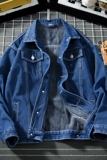 秋冬新款加绒加厚简约时尚男士潮流休闲牛仔夹克外套NZ3601--P80，男装夹克，星座310B-3