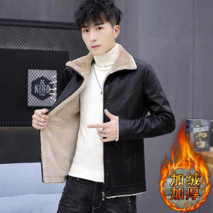 主推大货秋冬加绒皮衣男帅气皮夹克外套XZ313B-1-PY2851- P120图片