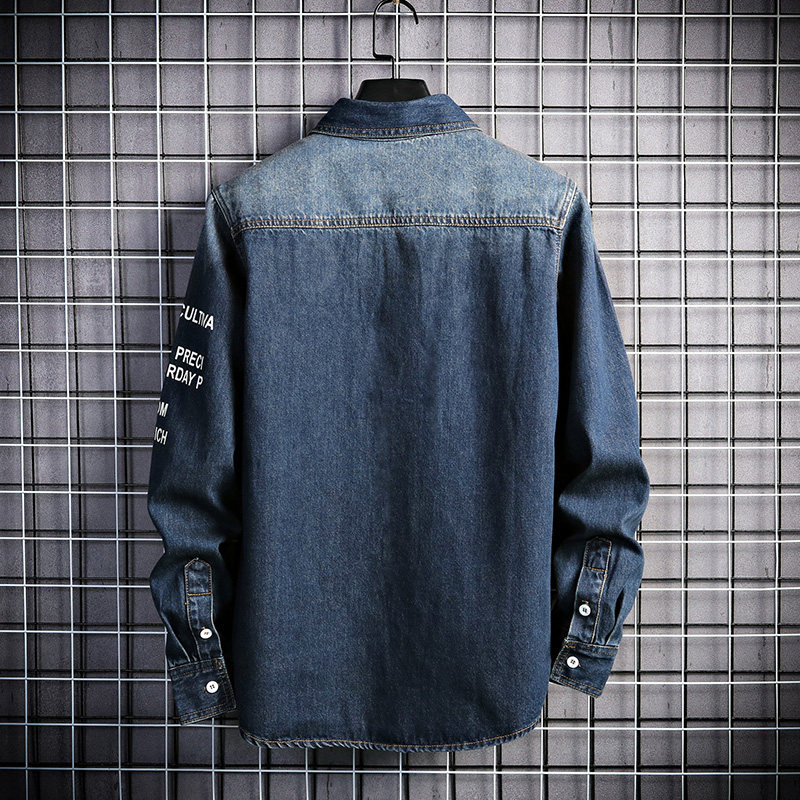新款男士高品质牛仔时尚休闲长袖衬衣XZ313B-1-CY911-P55,男装衬衫,星座310B-3