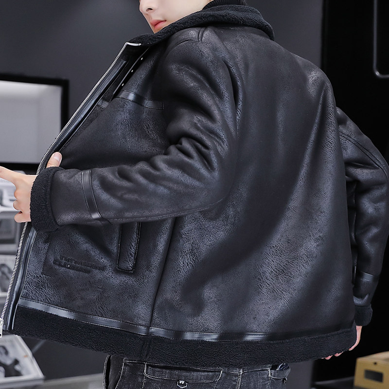 主推新款加绒加厚皮衣型男帅气机车服外套XZ313B-1-PY2933-P130,男装皮衣,星座310B-3